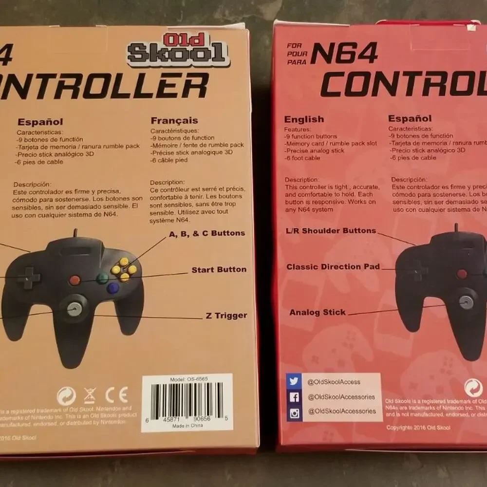 2 N64 Controllers - Green & Yellow (NEW) - Nintendo - Nintendo64 - Old Skool
